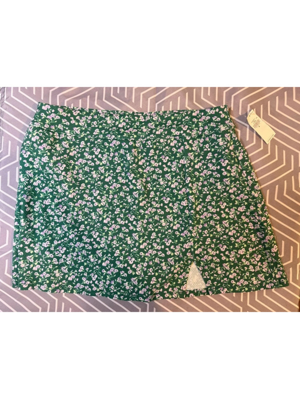 Old Navy Medium Green Floral Smocked Swim Skirt Bikini Bottom NWT